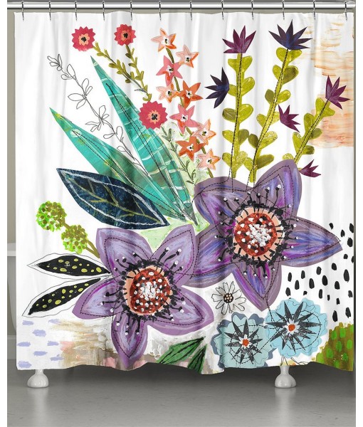 Violet Blooms Shower Curtain